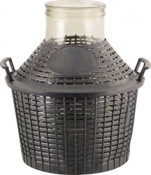 Glass Demijohn - 2.6 G (10 L) - Wide Mouth With Plastic Basket