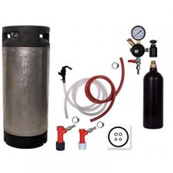 Draft Beer Homebrew Keg Kit with 20oz CO2 Tank - Used Pin Lock Keg