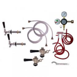 Draft Beer Refrigerator Commercial Keg Kit - 2 Faucet - Taprite Regulator