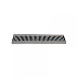 12"x5" Surface Mounted Drip Tray - Stainless Steel - With Drain