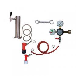 Single Faucet Draft Beer Tower Keg Kit - Taprite Regulator - PIN LOCK