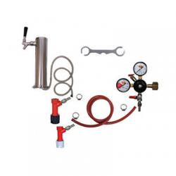 Single Faucet Draft Beer Tower Keg Kit - PIN LOCK