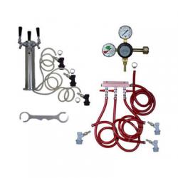 3 Faucet Draft Beer Tower Keg Kit - Taprite Regulator - BALL LOCK