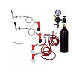 Draft Beer Refrigerator Keg Kit with 20oz CO2 Tank - Double Tap - PIN LOCK