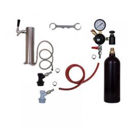 1 Faucet Draft Beer Tower Keg Kit with 20oz CO2 Tank - BALL LOCK