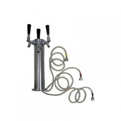 Draft Beer Tower - 3 Faucet - Stainless Steel