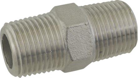 Stainless Hex Nipple - 1/2 in. x 1 3/4 in. Threaded