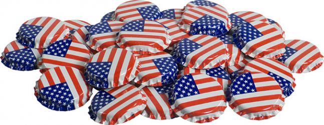 American Flag Bottle Caps (50)