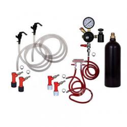 Draft Beer Homebrew Keg Kit with 20oz CO2 Tank - Double Tap - Pin Lock